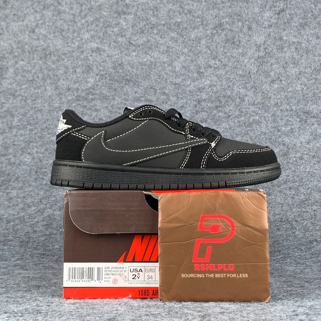 (KIDS) Travis Scott x Air Jordan 1 Low OG SP 'Black Phantom'