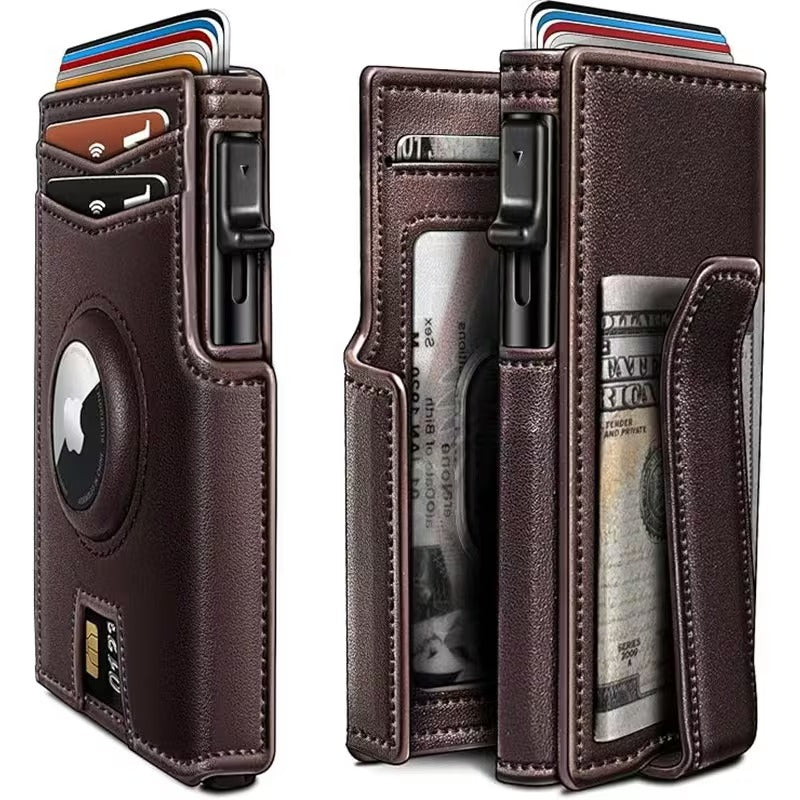 bifold wallet men authentic leather rfid blocking
