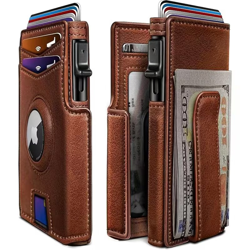 bifold wallet men authentic leather rfid blocking