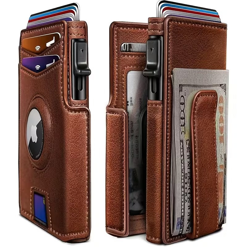 bifold wallet men authentic leather rfid blocking