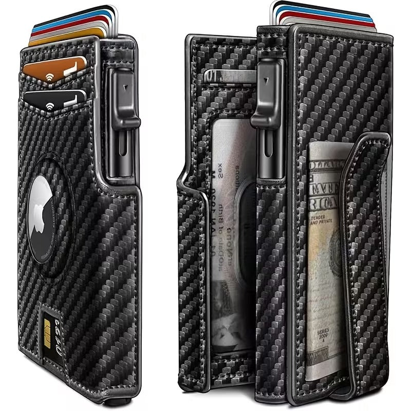 bifold wallet men authentic leather rfid blocking