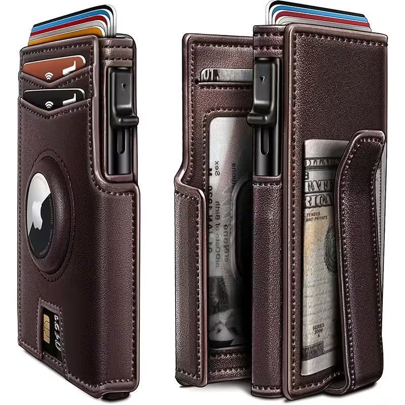 bifold wallet men authentic leather rfid blocking
