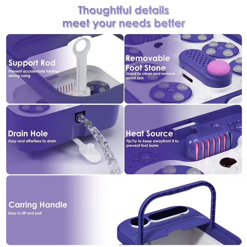 collapsible spa massager heater temperature control